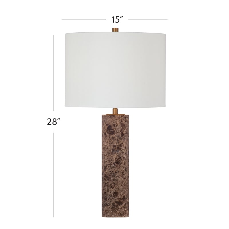 Berrien Table Lamp in Brown Modern Marble
