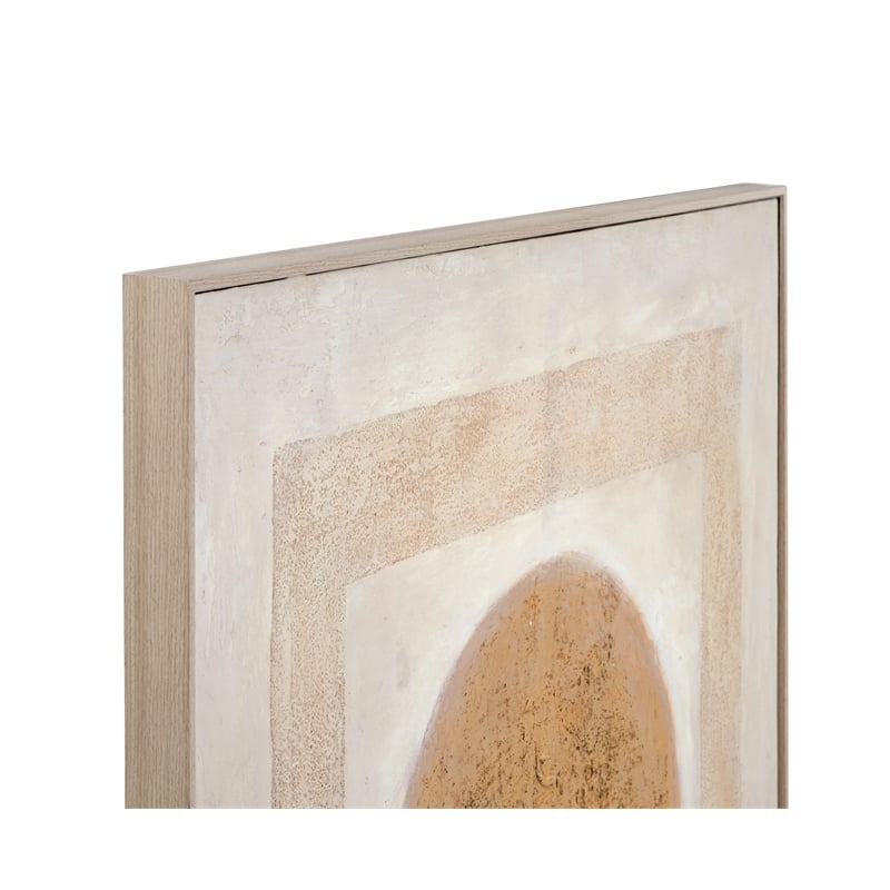 White Canvas Wood Frame Central Wall Art Modern