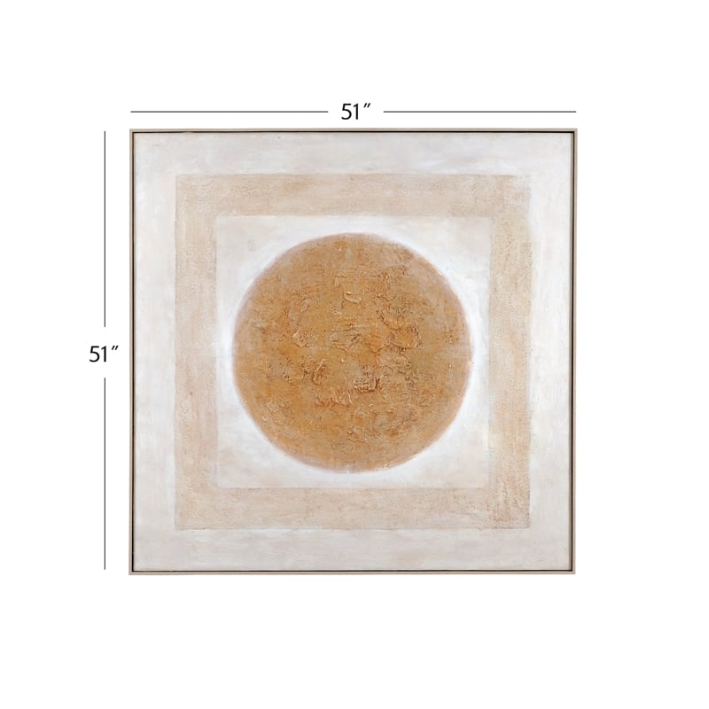 White Canvas Wood Frame Central Wall Art Modern