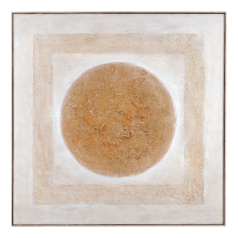 White Canvas Wood Frame Central Wall Art Modern