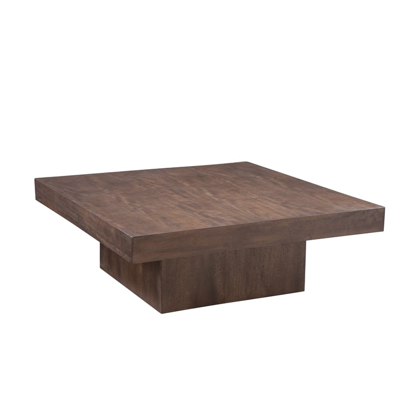 Padula Brown Wood Oak Modern Cocktail Table