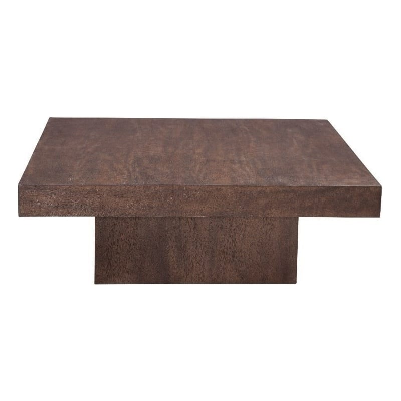 Padula Brown Wood Oak Modern Cocktail Table
