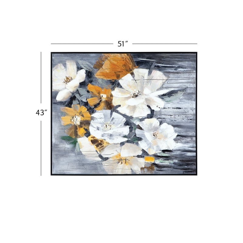 Black Frame Celedon Floral Canvas Wall Art Modern