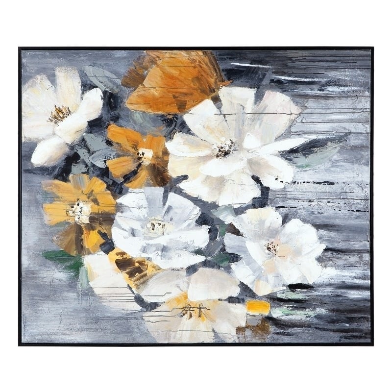 Black Frame Celedon Floral Canvas Wall Art Modern
