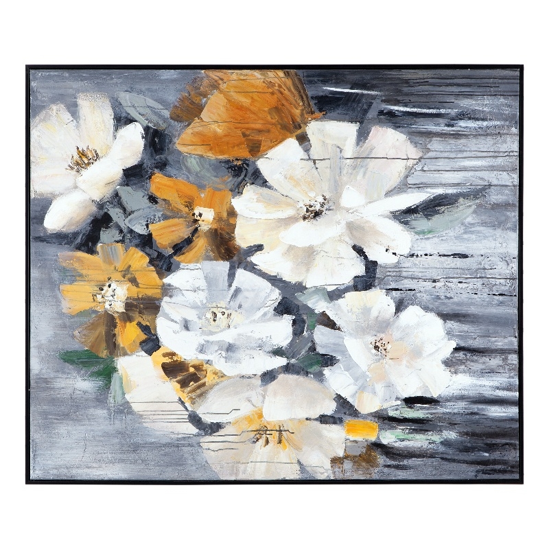 Black Frame Celedon Floral Canvas Wall Art Modern