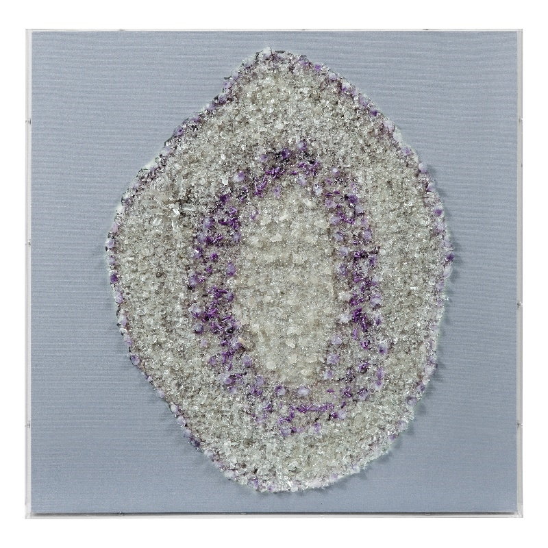 Multi Framed Stone Art Vertical Acrylic Wall Decor Natural Amethyst Style