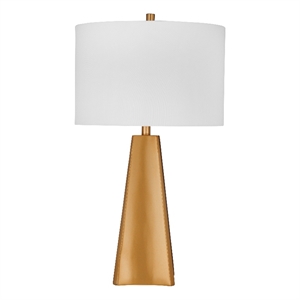 Gold Torrington Table Lamp Conical Modern Glam White Shade