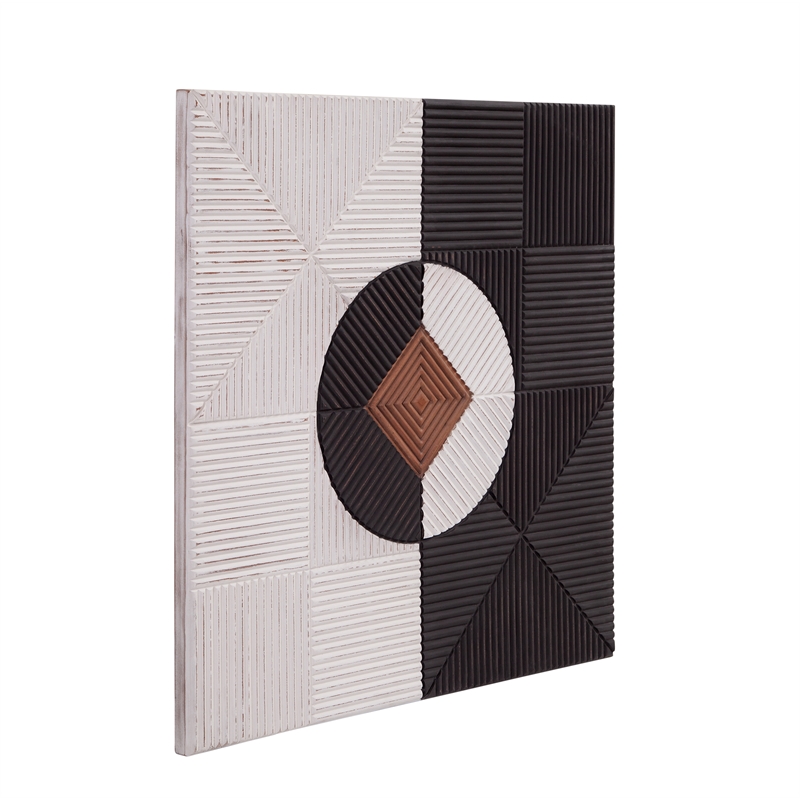 Black White Mercury Wall Art Geometric Textured Modern Decor