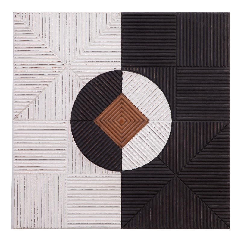 Black White Mercury Wall Art Geometric Textured Modern Decor