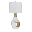 White Nigel Table Lamp Resin Rope Geometric Modern