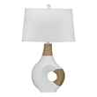 White Nigel Table Lamp Resin Rope Geometric Modern