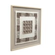White Brown Taughtrope Wall Art Rice Paper Shadowbox Modern