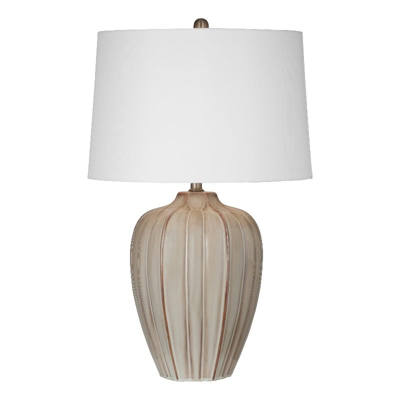 Beige Camilo Table Lamp Ceramic Tapered Drum Shade