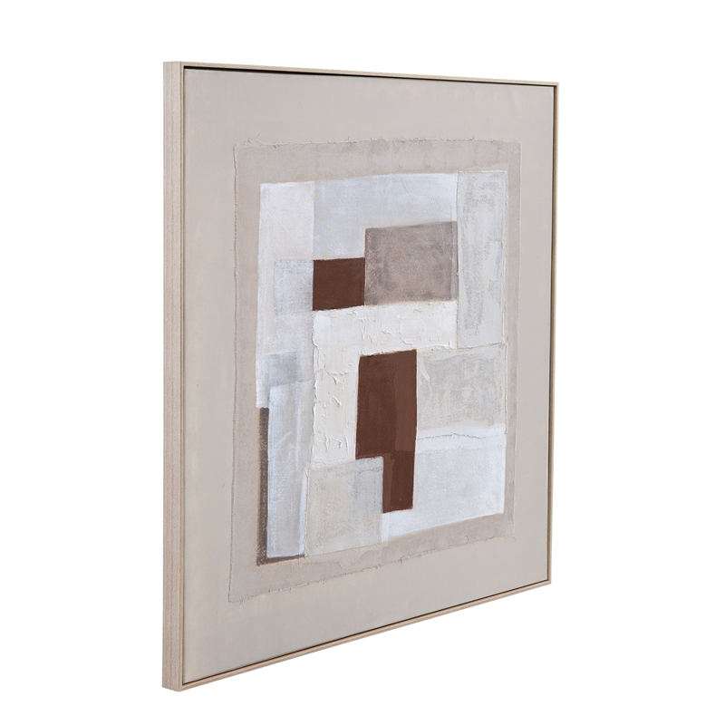 Brown Amsterdam Framed Canvas Abstract Neutral