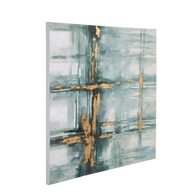Green Mulligan Frameless Canvas Wall Art Abstract
