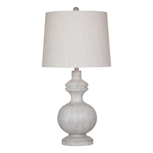 White Wash Krishina Table Lamp Rustic Baluster