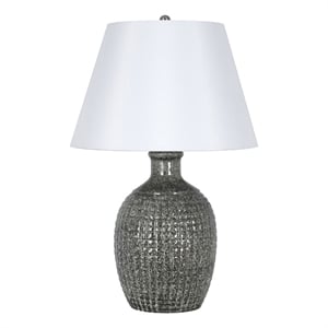 dhurrie table lamp - reactive dark green