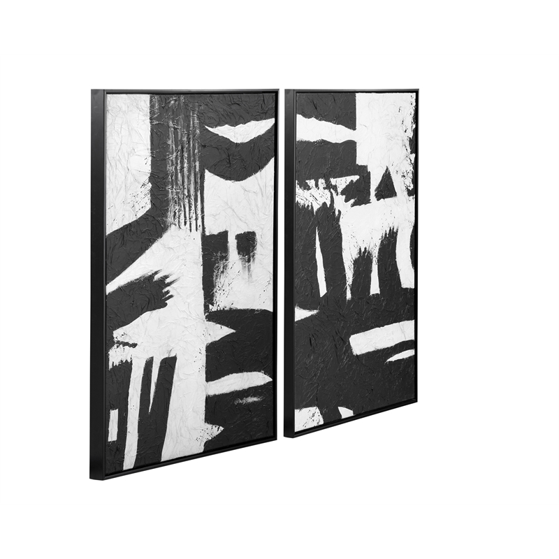 Black & White Framed Canvas - Set of 2 - Black