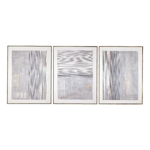Razi Framed Canvas - Set of 3 - Taupe