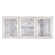 Taupe Razi Framed Canvas Set of 3 Light Wood