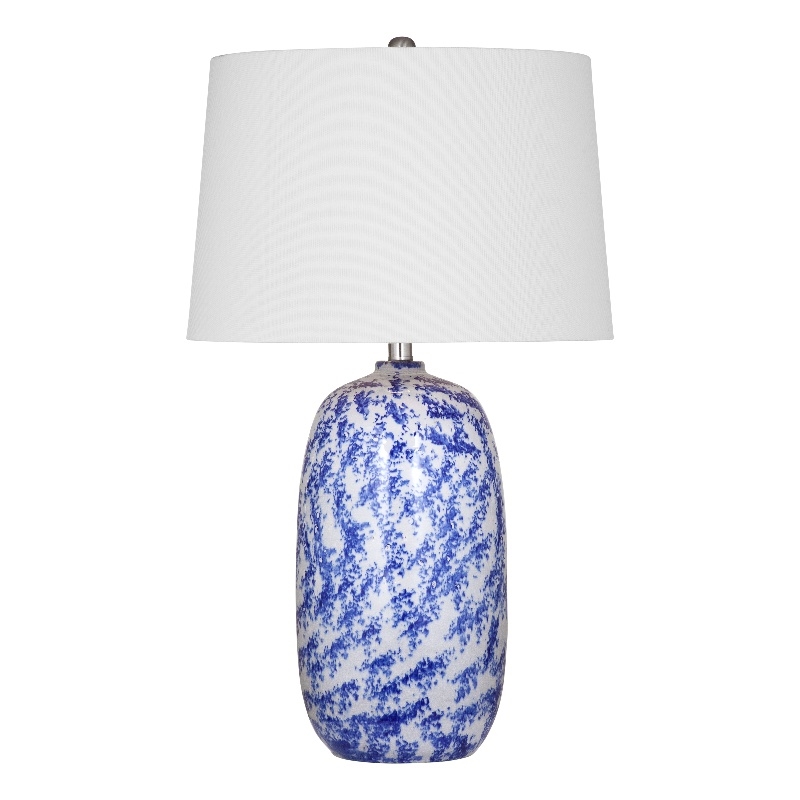 Blue Cream Ceramic Mila Table Lamp Coastal