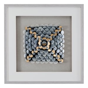 Polystyrene Framed Roselle Wall Art - Silver