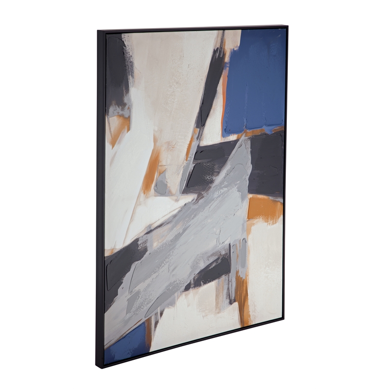 Multi Color Denisa I Framed Canvas Black Frame Modern