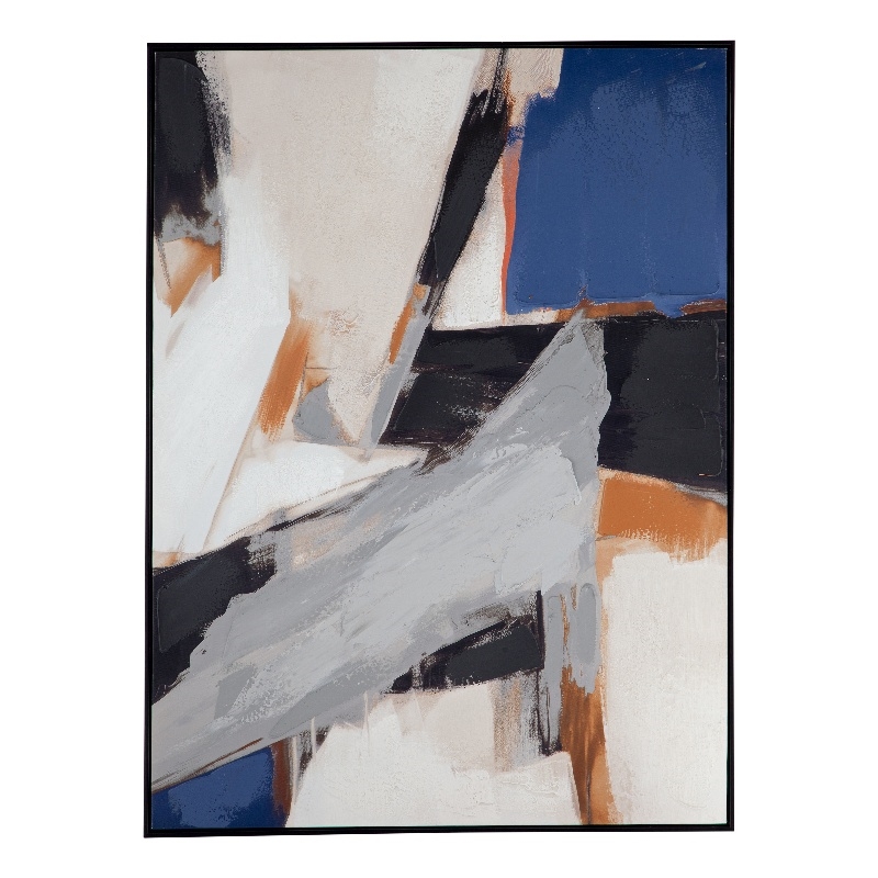 Multi Color Denisa I Framed Canvas Black Frame Modern
