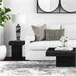 Padula Small Square Table Dusty Black Wood Side Table for Living Room & Bedroom