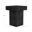 Padula Small Square Table Dusty Black Wood Side Table for Living Room & Bedroom