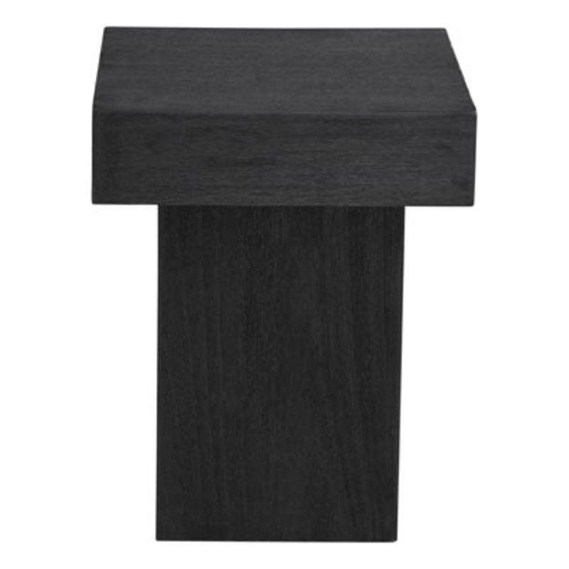 Padula Small Square Table Dusty Black Wood Side Table for Living Room & Bedroom