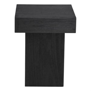 Padula Small Square Table Dusty Black Wood Side Table for Living Room & Bedroom