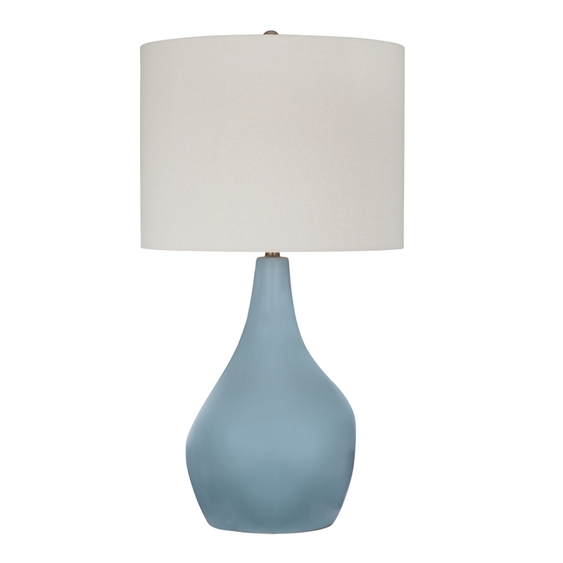 Light Grey Blue Ceramic Rawlins Table Lamp Modern