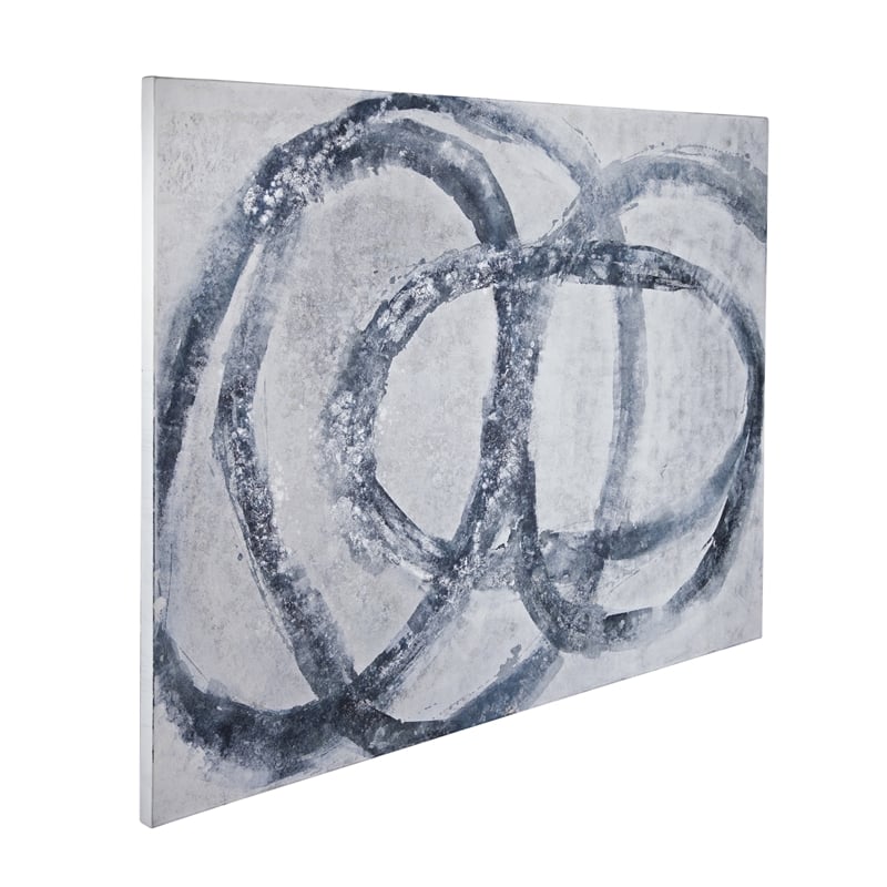 White Blue Altarium Canvas Wall Art Large Modern