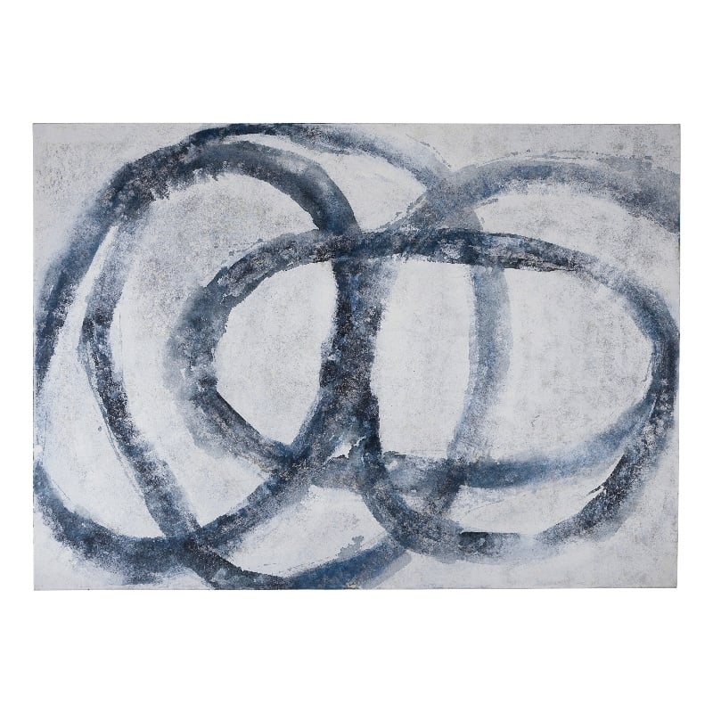 White Blue Altarium Canvas Wall Art Large Modern