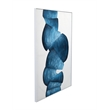 Blue Ribbons Framed Canvas Art Modern Abstract