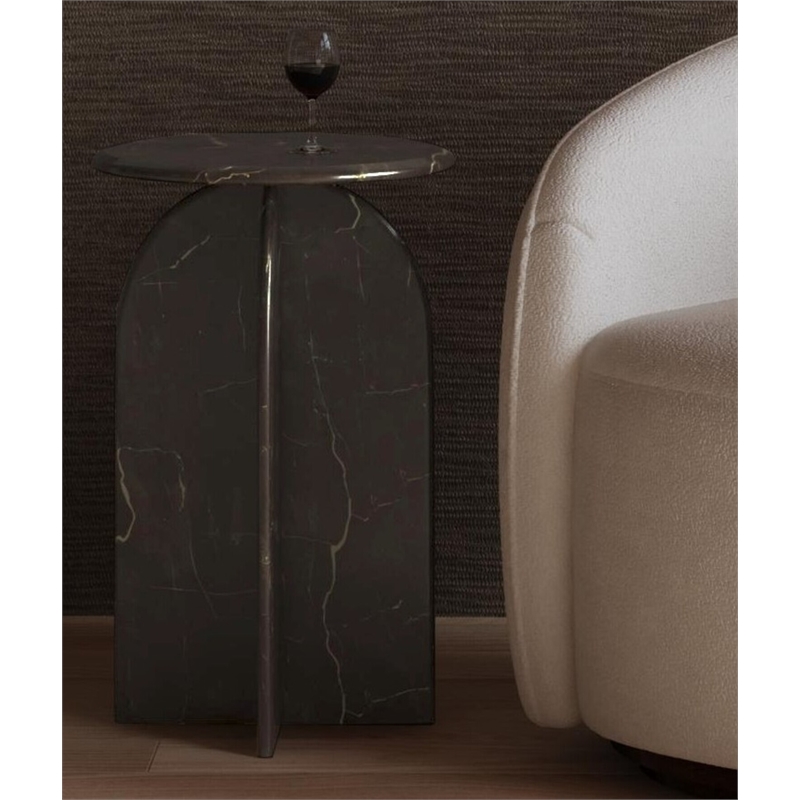 Dunham Dining Table - White Marble/Black