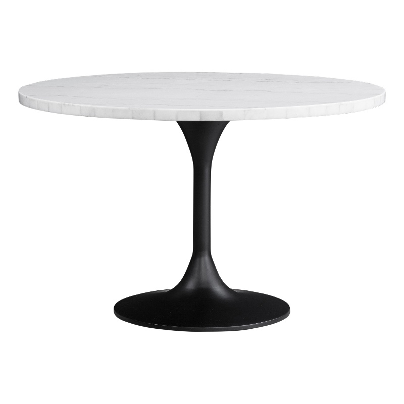 Dunham Dining Table - White Marble/Black