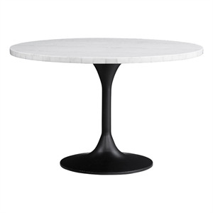 Dunham Dining Table - White Marble/Black
