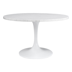 Dunham Dining Table - White Marble/White