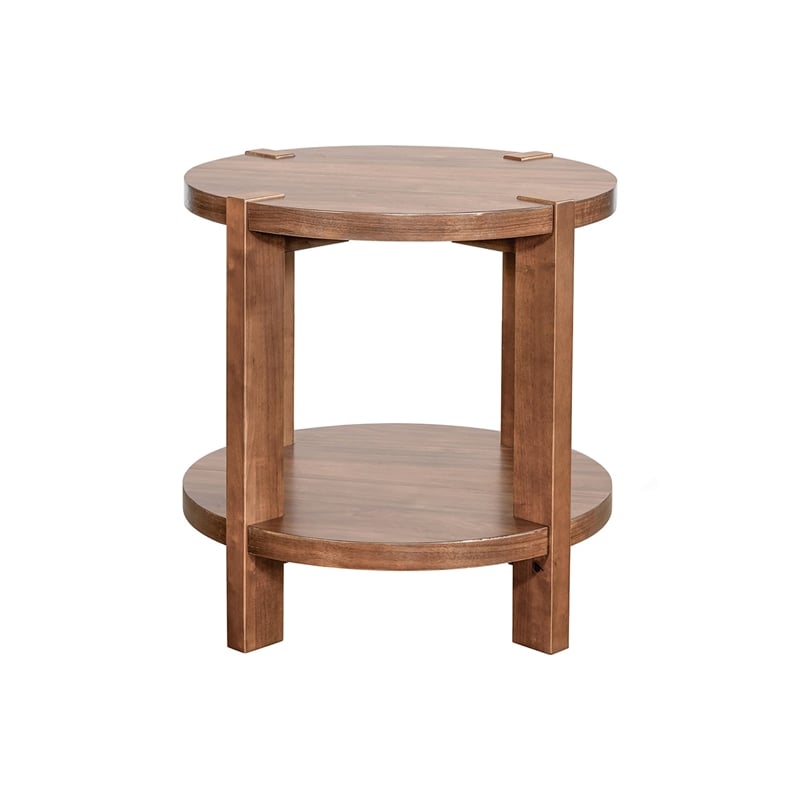 Warm Walnut Wood Winston End Table Mid Century Modern Storage