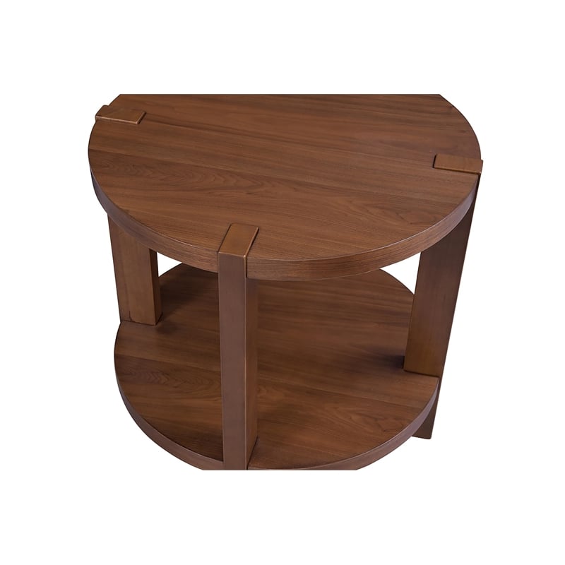 Warm Walnut Wood Winston End Table Mid Century Modern Storage
