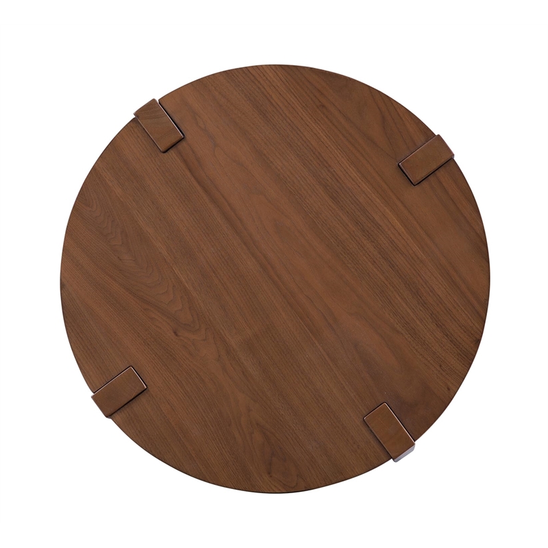 Warm Walnut Wood Winston End Table Mid Century Modern Storage