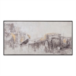 Black About Town Abstract Canvas Gold Accent Modern Wall Art
