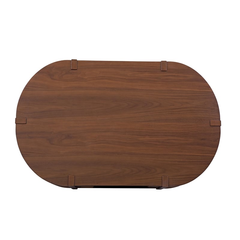 Warm Walnut Winston Cocktail Wood Table Mid Century Modern Storage