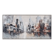 Silver City Scape Canvas Wood Frame Wall Art