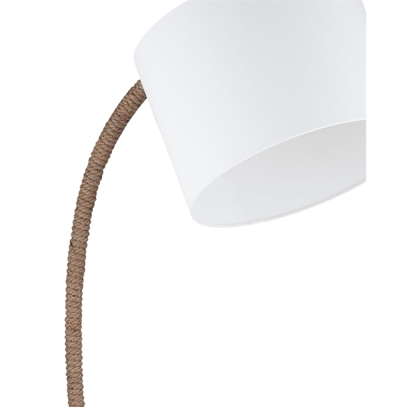 Arturo Natural Brown Metal Rope LED Floor Lamp Wood Coastal
