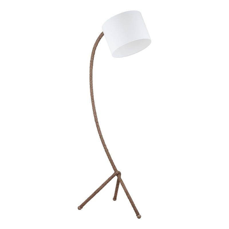 Arturo Natural Brown Metal Rope LED Floor Lamp Wood Coastal