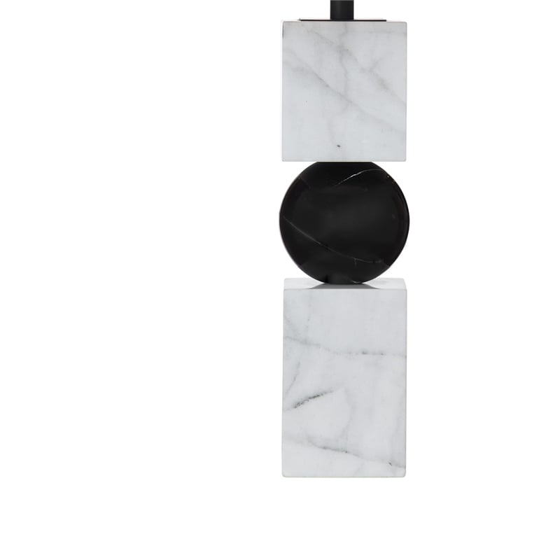 Ellendale Black White Marble LED Table Lamp