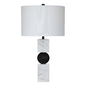 Ellendale Black White Marble LED Table Lamp